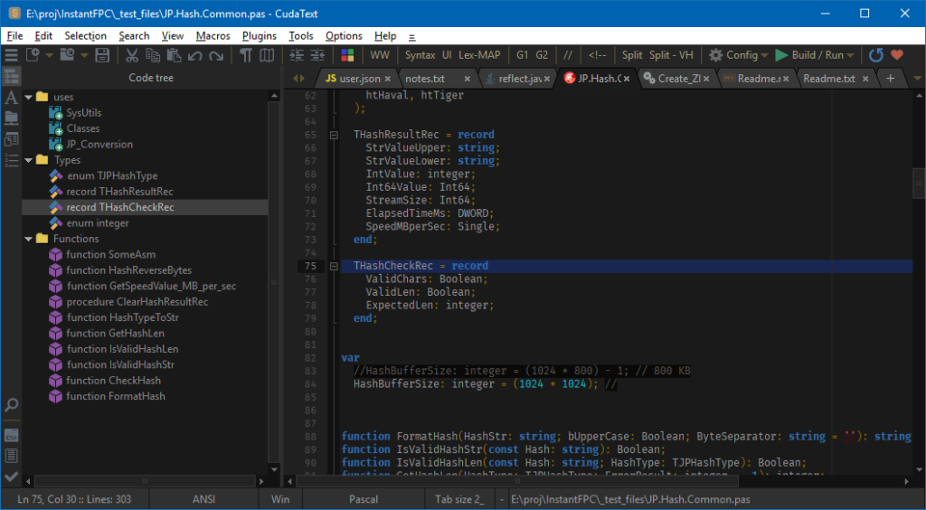 CudaText - Axialis Flat Pro 2017 code tree icons - Pazera Software