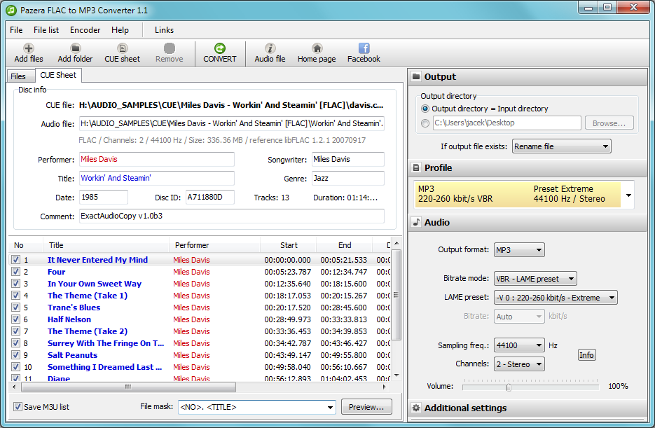 Pazera FLAC to MP3 Converter Convert FLAC files to MP3 or WAV