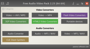 Free Audio Video Pack - Main window