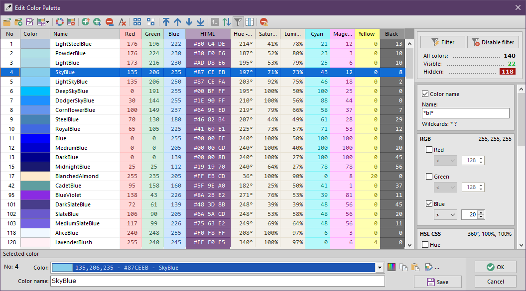 sK1 Color Picker - advanced color picker & palette editor