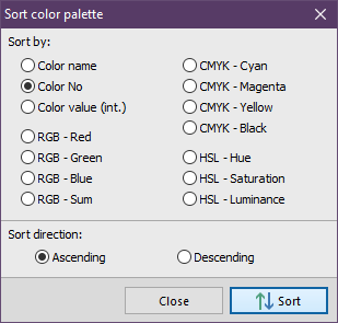 Sorting the color palette